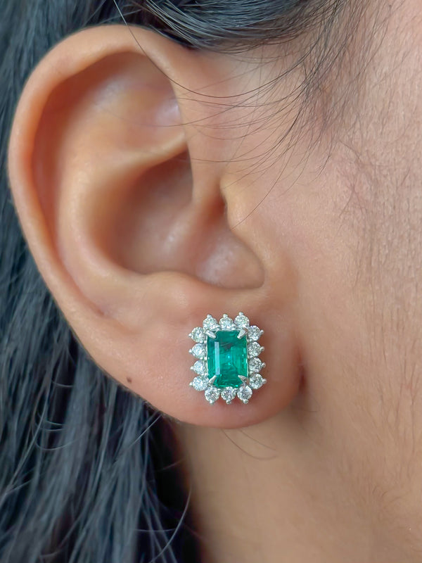 Emerald Diamond Earrings