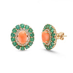 Emerald Coral Diamond Earrings