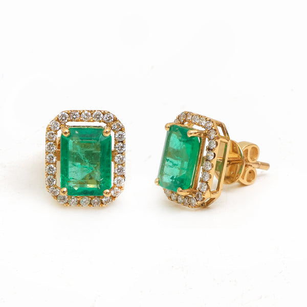 Emerald Diamond Earrings