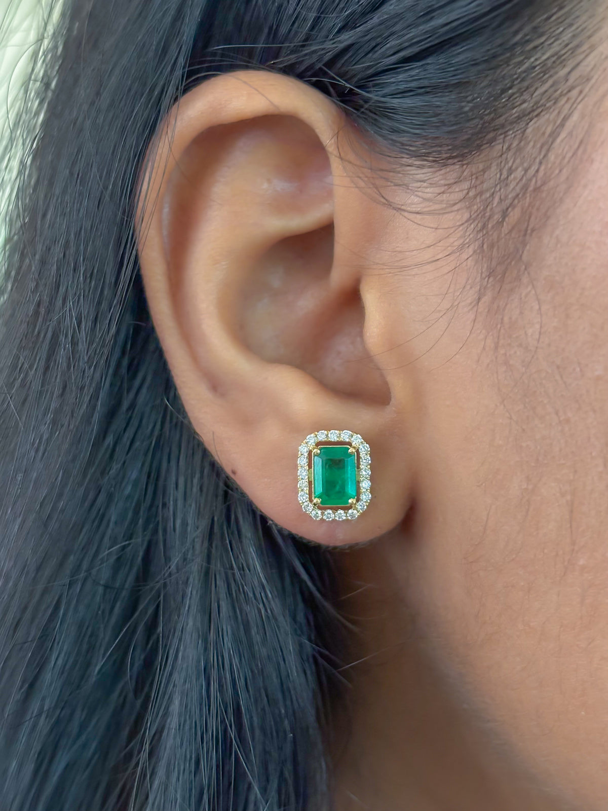 Emerald Diamond Earrings