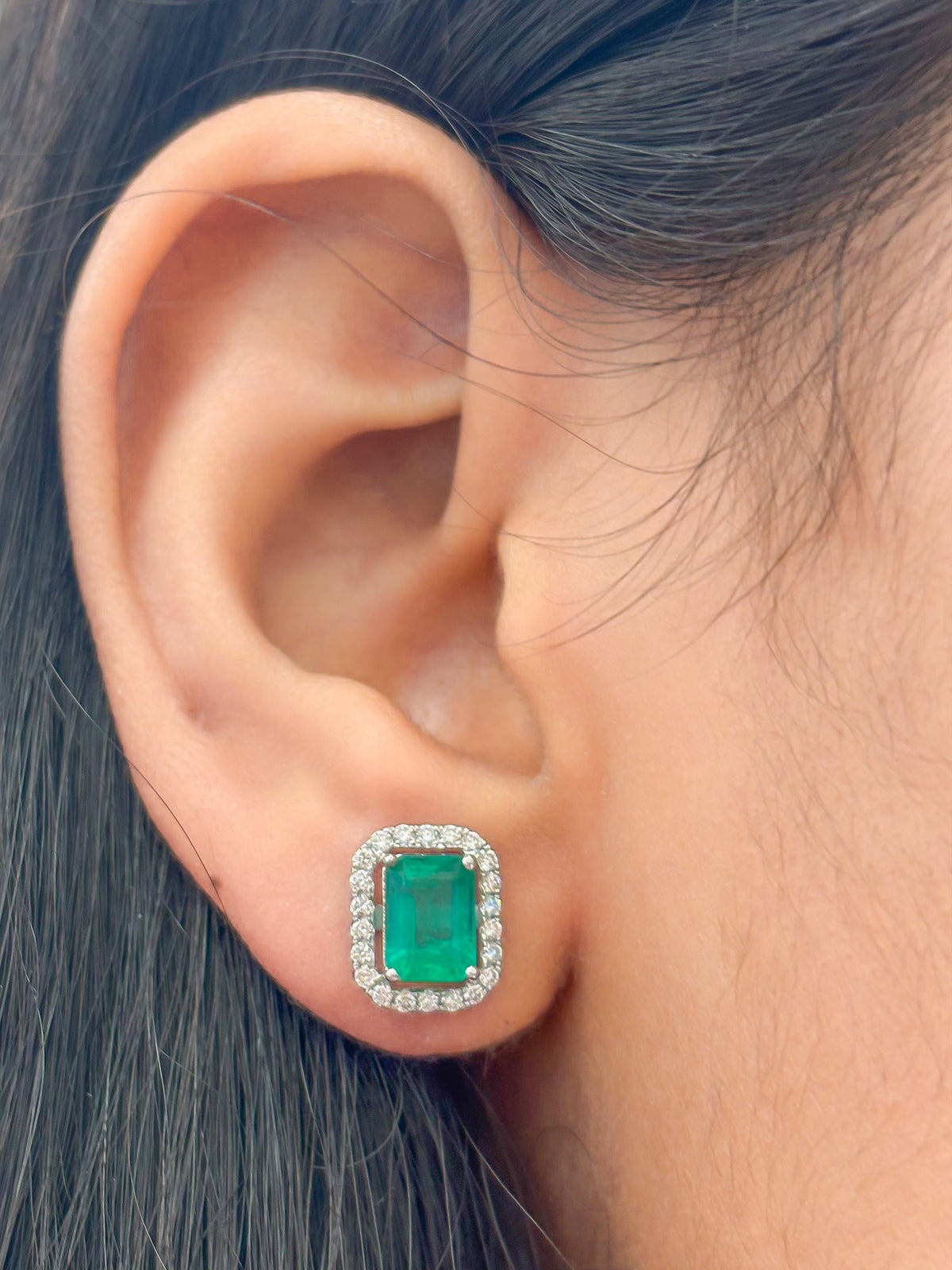 Emerald Diamond Earrings