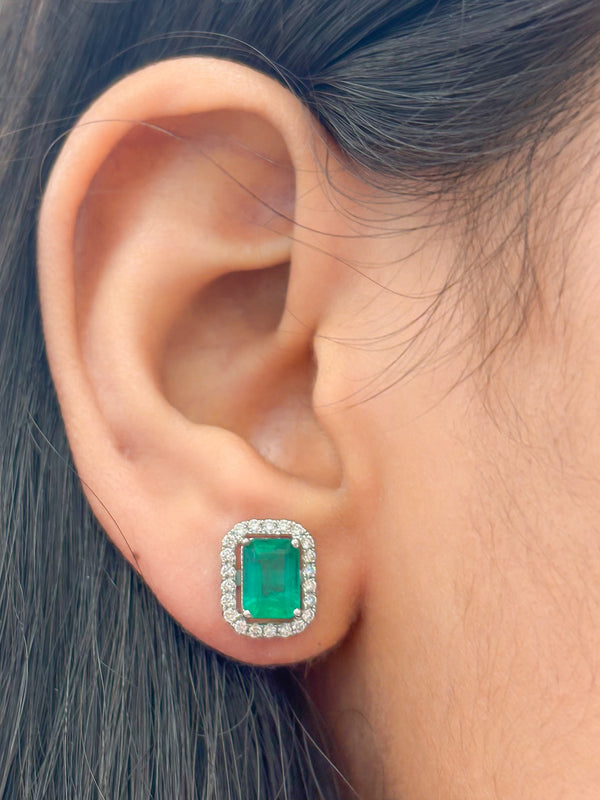 Emerald Diamond Earrings
