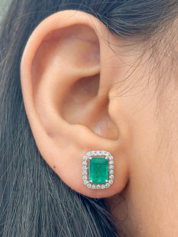 Emerald Diamond Earrings