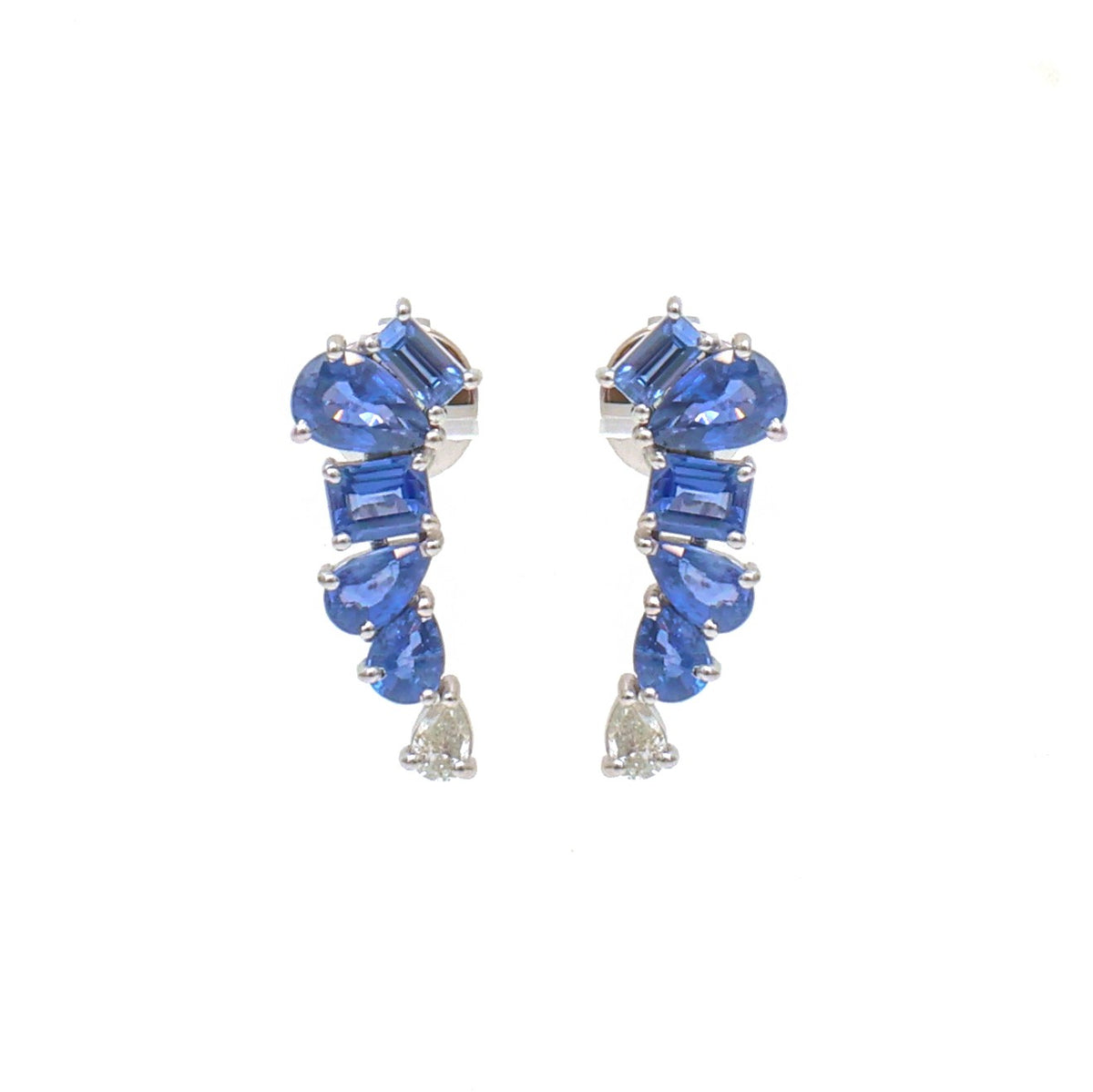Blue Sapphire Diamond Earrings