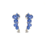 Blue Sapphire Diamond Earrings