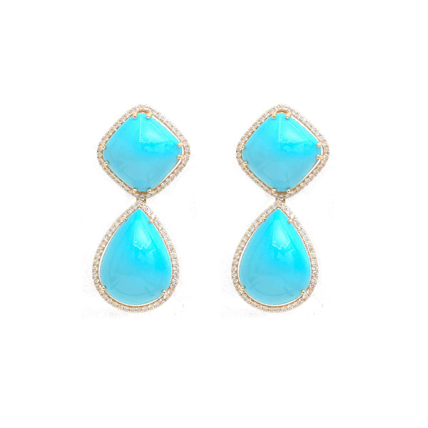 Turquoise Diamond Earrings