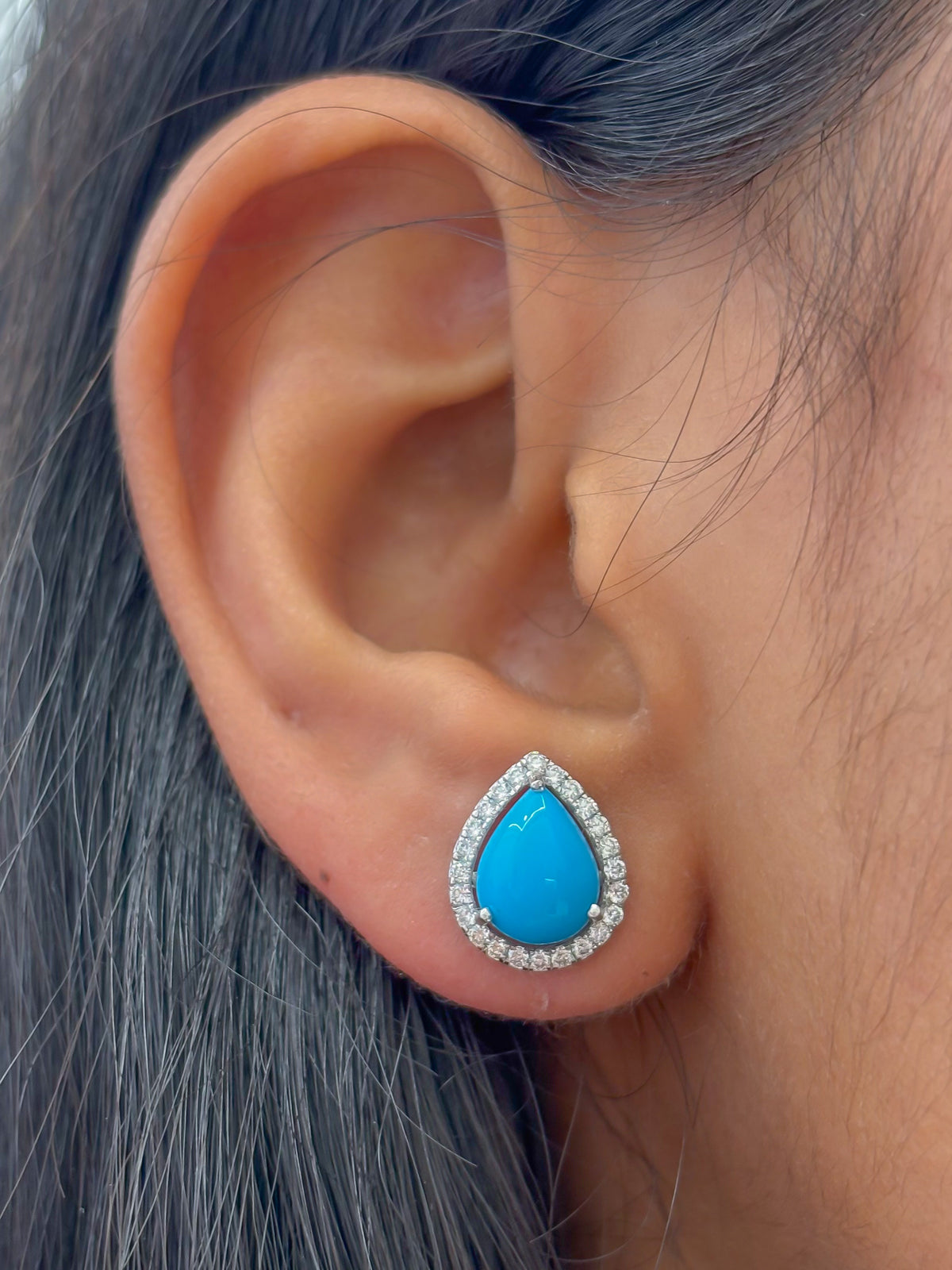 Turquoise Diamond Earrings