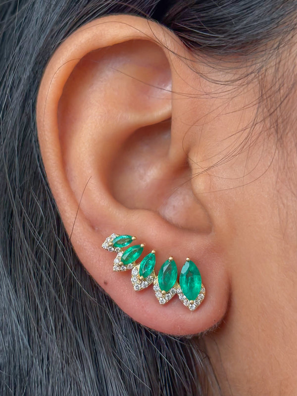 Emerald Diamond Earrings