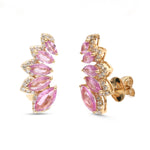 Pink Sapphire Diamond Earrings