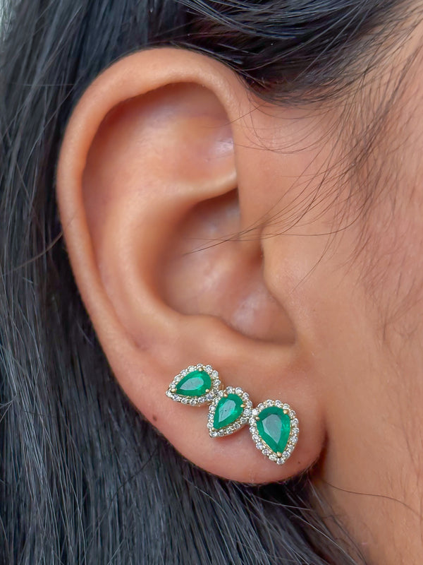 Emerald Diamond Earrings
