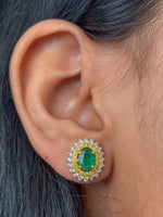 Emerald Diamond Yellow Diamond Earrings