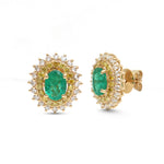 Emerald Diamond Yellow Diamond Earrings