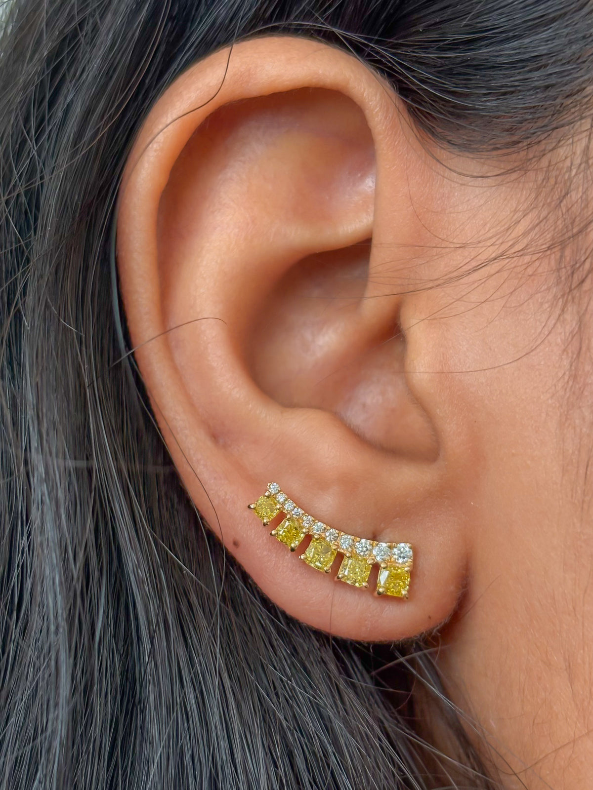 Yellow Diamond Diamond Earrings