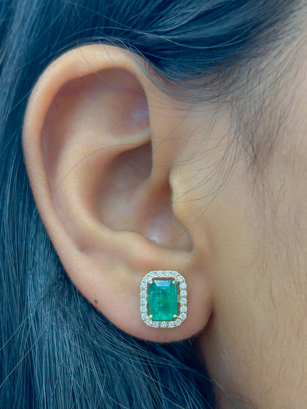 Emerald Diamond Earrings