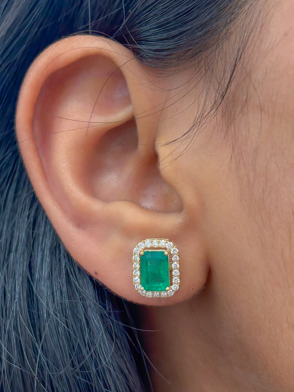 Emerald Diamond Earrings