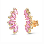 Pink Sapphire Diamond Earrings
