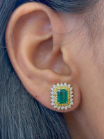 Emerald Diamond Yellow Diamond Earrings