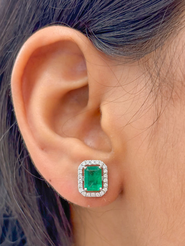 Emerald Diamond Earrings