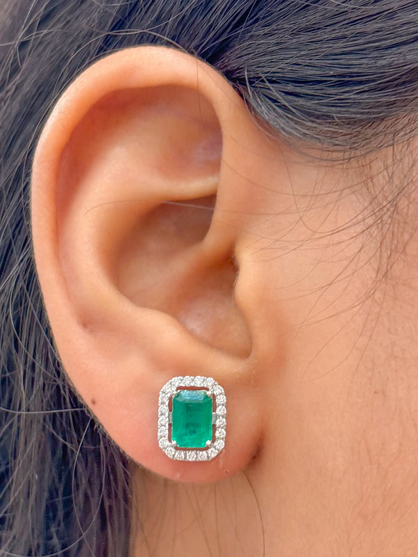 Emerald Diamond Earrings