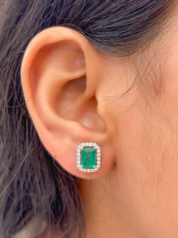 Emerald Diamond Earrings