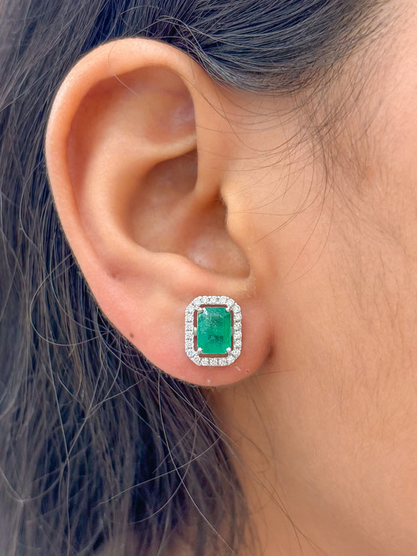 Emerald Diamond Earrings