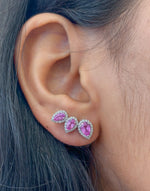 Pink Sapphire Diamond Earrings