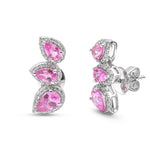 Pink Sapphire Diamond Earrings