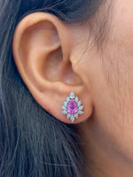 Pink Sapphire Diamond Earrings