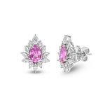 Pink Sapphire Diamond Earrings