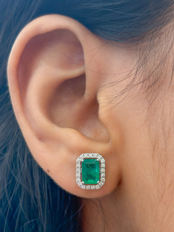 Emerald Diamond Earrings