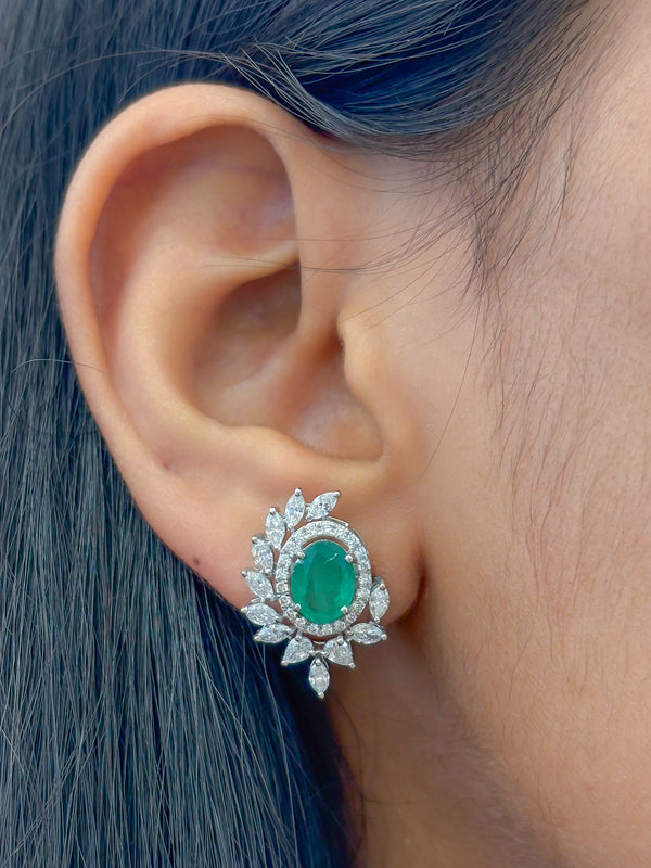 Emerald Diamond Earrings