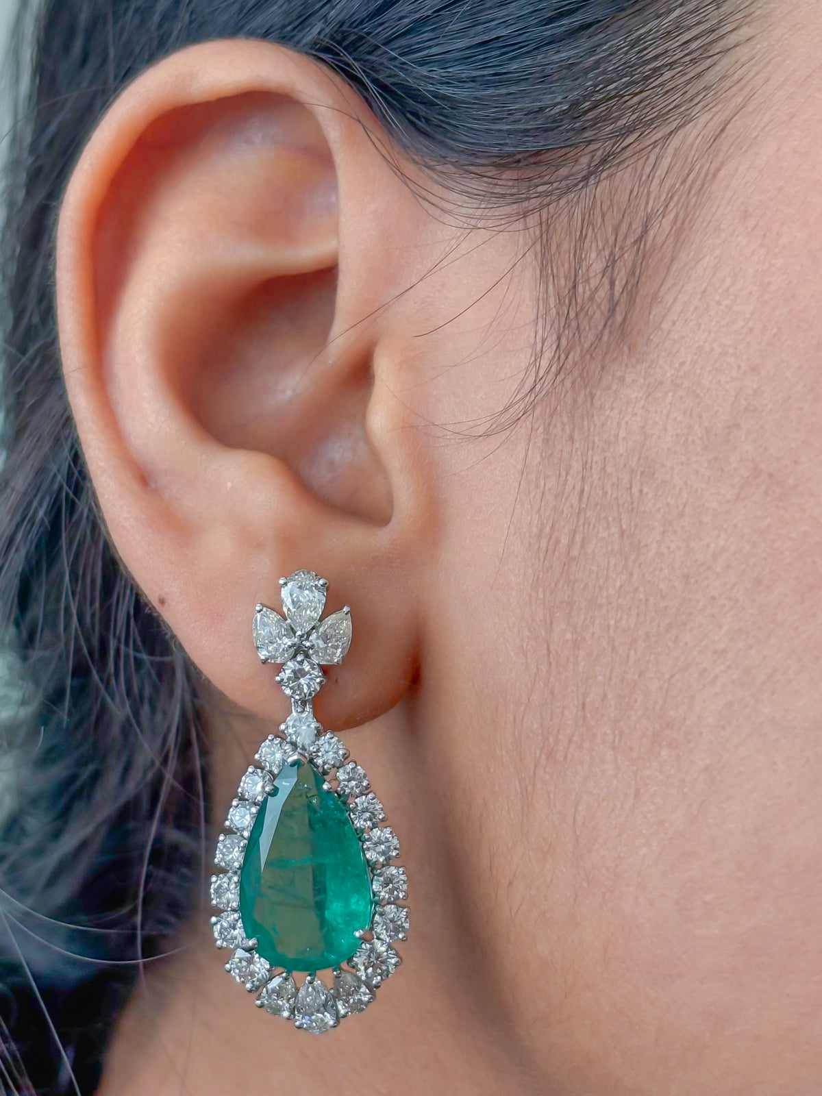 Emerald Diamond Earrings