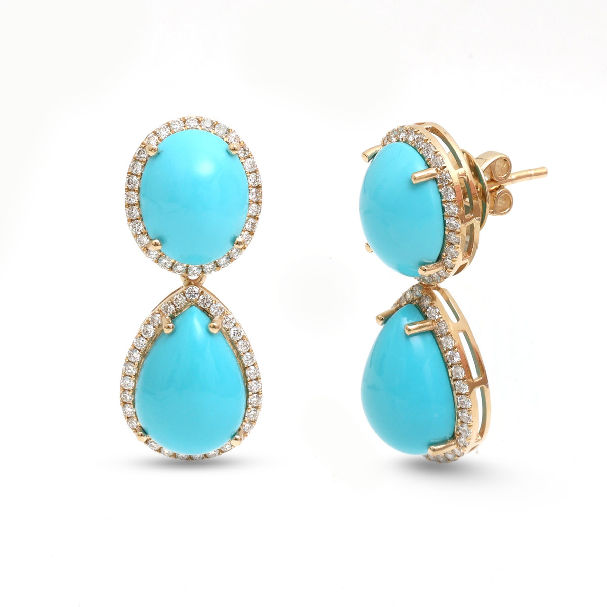 Turquoise Diamond Earrings