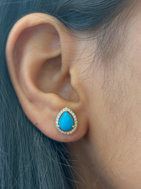 Turquoise Diamond Earrings
