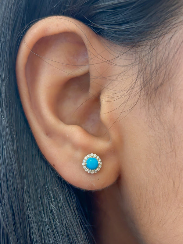 Turquoise Diamond Earrings