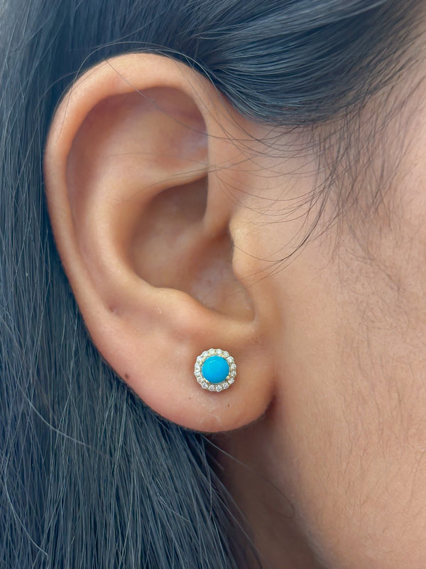 Turquoise Diamond Earrings