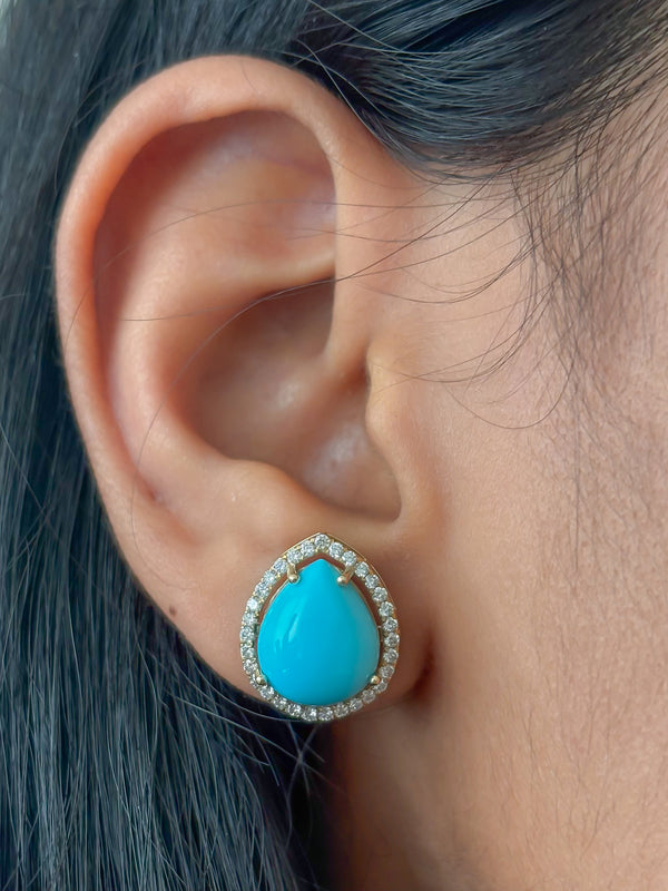 Turquoise Diamond Earrings