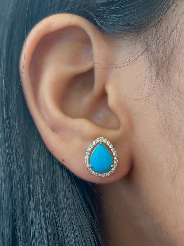 Turquoise Diamond Earrings