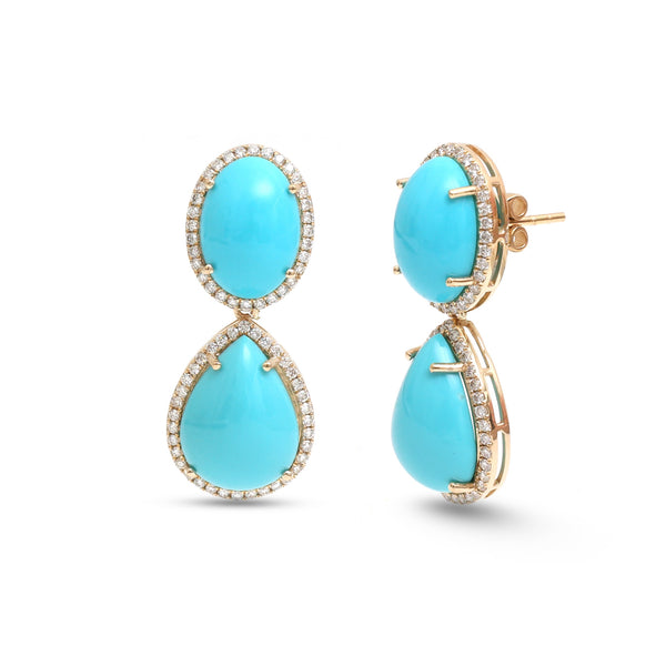 Turquoise Diamond Earrings