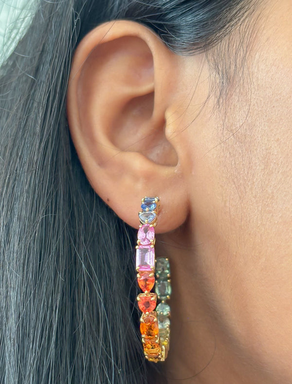 Rainbow Sapphire Earrings