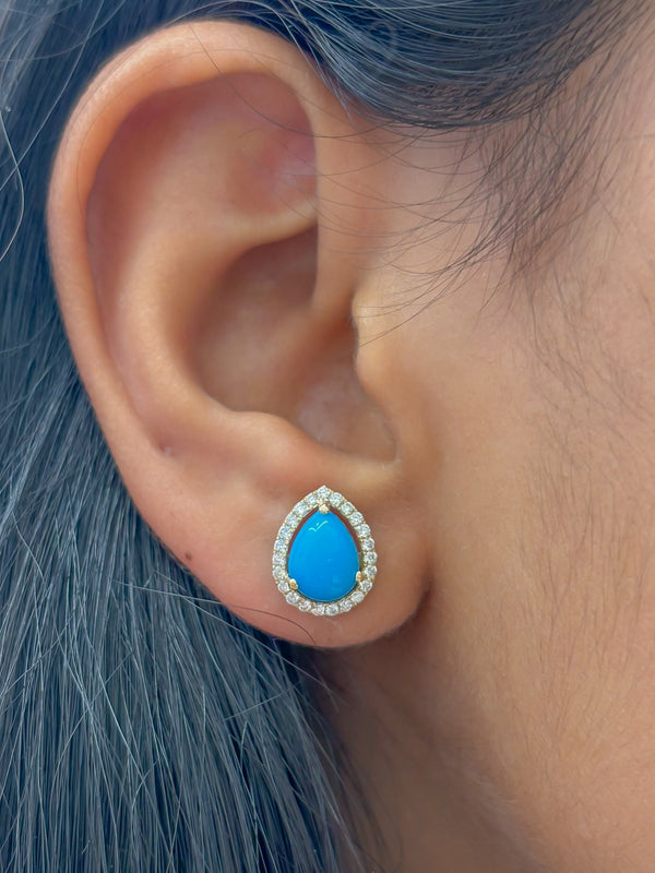 Turquoise Diamond Earrings