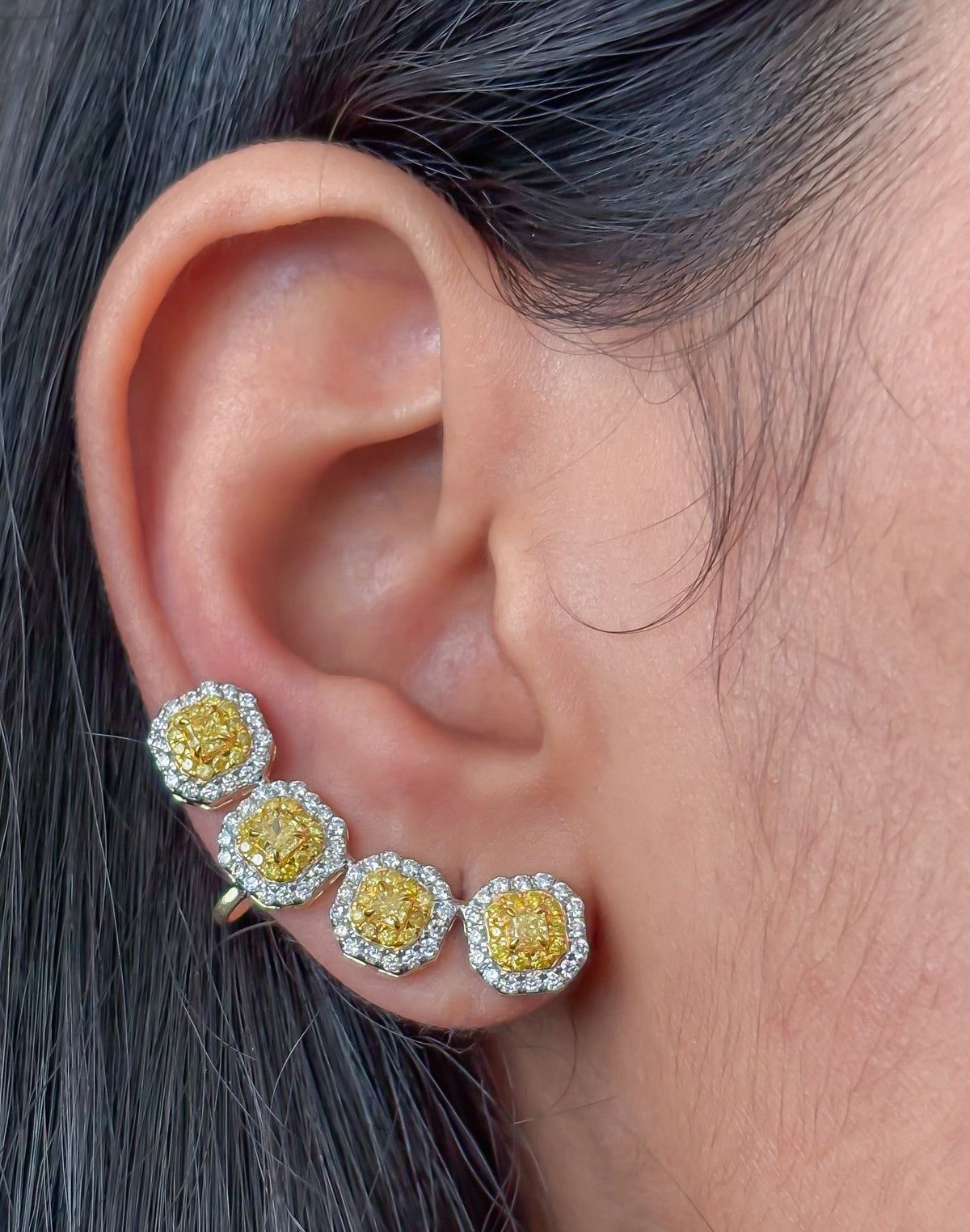 Yellow Diamond Diamond Earrings