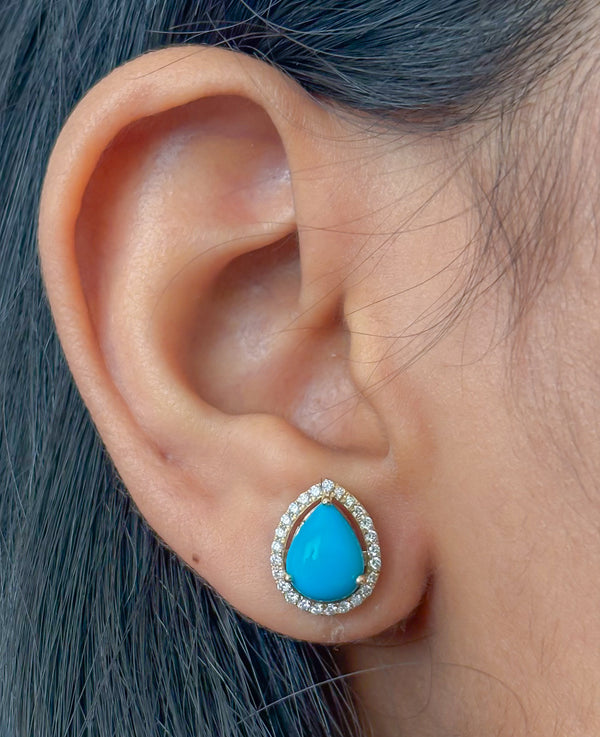 Turquoise Diamond Earrings