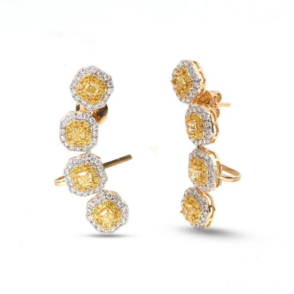 Diamond Yellow Diamond Earrings
