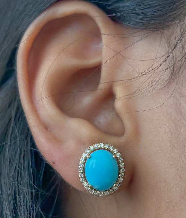 Turquoise Diamond Earrings