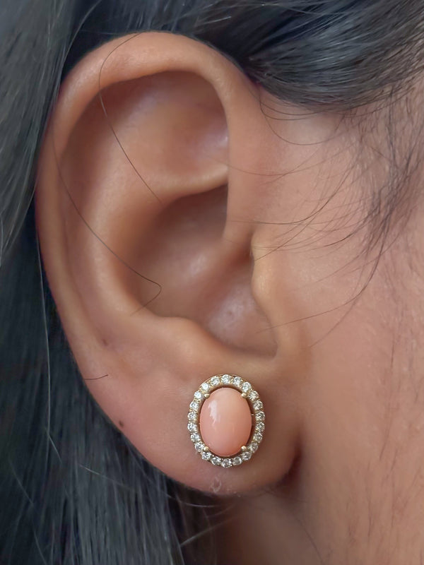 Coral Diamond Earrings