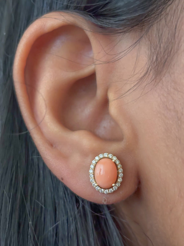 Coral Diamond Earrings