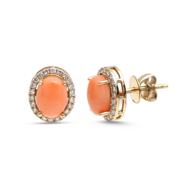 Coral Diamond Earrings