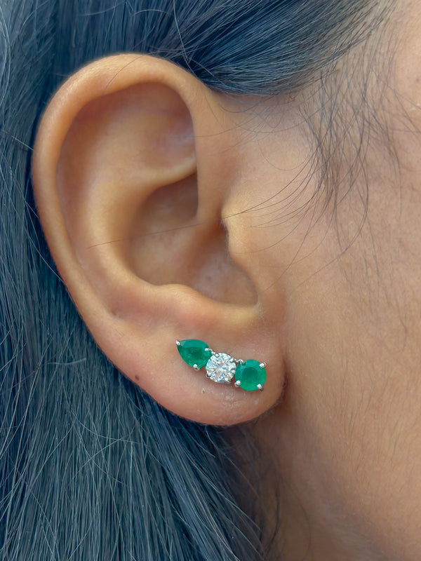 Emerald Diamond Earrings