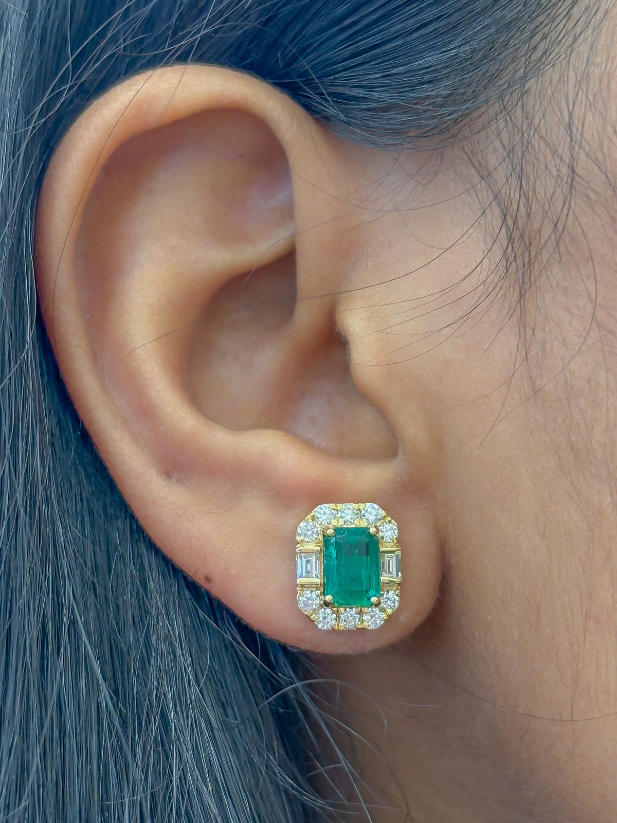 Emerald Diamond Earrings